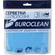 Салфетки целлюлозные влаговпитывающие Buroclean 15х15 см, 3 шт/уп