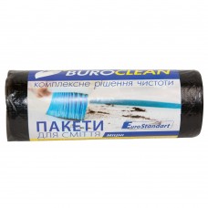 Пакеты для мусора 60л/20шт,600х800мм прочные, черные,ПВД (LDPE), BuroClean EuroStandar