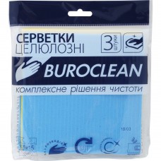 Серветки целюлозні вологопоглинаючі Buroclean 15,5х15,5, 3 шт/уп