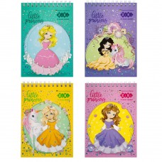 Блокнот на пружині зверху PRINCESS, А-6, 40 арк., картонна обкладинка, KIDS Line, асорті