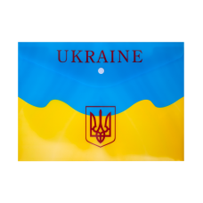 Папка-конверт на кнопці, А4, UKRAINE, ARABESKI, жовта