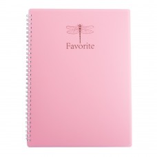 Тетрадь для записей FAVOURITE, PASTEL, А4, 80 л., клетка, пластиковая обложка, розовая