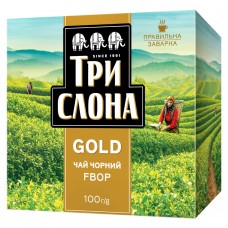 Чай чорний 100г, лист, GOLD, ТРИ СЛОНА