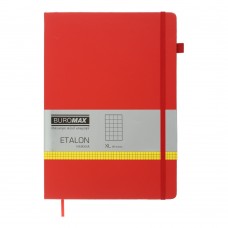 Книга записная ETALON 210*295, 96л., клетка, обложка искуственная кожа, красный