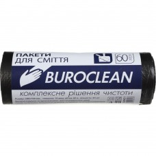 Пакеты для мусора 60л/20шт,580х700мм, черные,10мкм, ПНД (HDPE) BuroClean ECO