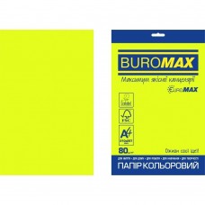 Бумага цветная NEON, EUROMAX, желтая, 20л., А4, 80 г/м²
