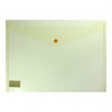 Папка-конверт, на кнопці, А4, глянцевий напівпр.пластик, жовта