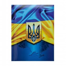 Записна книжка UKRAINE, А5, 80 арк., клітинка, тверда обкладинка, гл. ламінація з поролоном, темно-синя