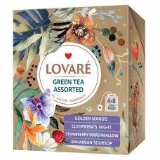 Чай зелений 1.5г*32, пакет, асорті, LOVARE