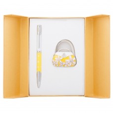 Набор подарочный "Sense": ручка шариковая + крючек д/ сумки, желтый