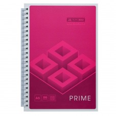 Зошит для нотаток PRIME, А5, 96 арк., клітинка, картонна обкладинка, рожевий