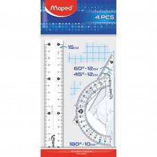 Набор линеек ESSENTIALS Mini 15см., 4предмета, прозрачный