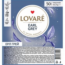 Чай чорний 2г*50, пакет, "Earl Grey", у прозорій плівці, LOVARE