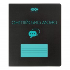 Зошит учнівський загальний BLACK, 48арк., клітинка, англійська, структ.лак, KIDS LINE