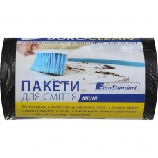 Пакети для сміття 60л/40шт,600х800мм,міцні, чорні,18мкм, ПВТ (LDPE), BuroClean EuroStandart