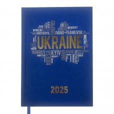 Ежедневник датир. 2025 UKRAINE, A5, т.синий