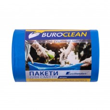 Пакети для сміття 60л/40 шт, 600х800мм, міцні, сині, 21мкм,ПВТ (LDPE). BuroClean EuroStandart