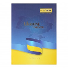 Записная книжка UKRAINE, А5, 80 л., клетка, твердая обложка, гл. ламинация с поролоном, голубая