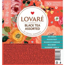 Чай чёрный 2г*50, пакет, ассорти, LOVARE