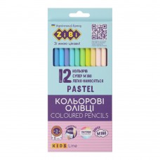 Олівці кольорові PASTEL 12 шт., KIDS LINE