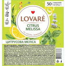 Чай бленд трав'яного та зеленого 1.5г*50, пакет, "Цитрусовая Меліса", LOVARE