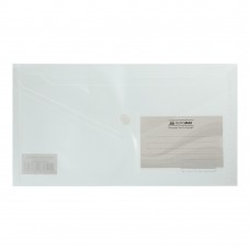 Папка-конверт TRAVEL, на кнопці, DL, глянцевий прозорий пластик, прозора