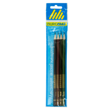 Набір олівців графітових BOSS, HB, без гумки, асорті, блістер 4 шт.