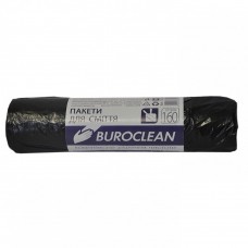 Пакети для сміття 160л/10шт,900х1050мм, чорні,22мкм, ПВТ (LDPE), BuroClean ECO