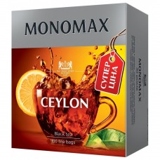 Чай чёрный 1.5г*100, пакет, CEYLON TEA "СУПЕР ЦЕНА", МОNОМАХ