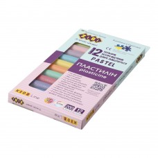 Пластилін PASTEL 12 кольорів, 200г (8 пастель + 4 глітер), KIDS Line