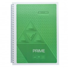 Тетрадь для записей PRIME, А4, 96 л., клетка, картонная обложка, салатовая