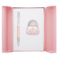 Набір подарунковий "Sense": ручка кулькова + гачок д/ сумки, рожевий