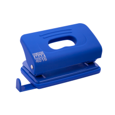 Діркопробивач пластиковий, RUBBER TOUCH, до 10 арк., 120х58х59 мм, синій
