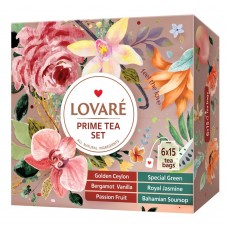 Чай асорті «PRIME TEA SET» 90 пакетиків в індивідуальних конвертах, LOVARE