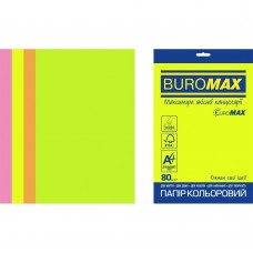 Набір кольорового паперу NEON, EUROMAX, 4 кол., 20 арк., А4, 80 г/м²