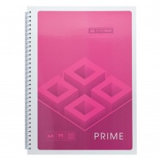 Зошит для нотаток PRIME, А4, 96 арк., клітинка, картонна обкладинка, рожевий
