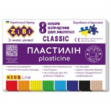 Пластилин CLASSIC 8 цветов, 160г, KIDS Line