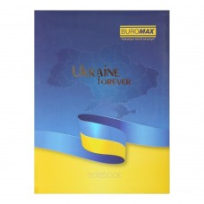 Записна книжка UKRAINE, А5, 80 арк., клітинка, тверда обкладинка, гл. ламінація з поролоном, блакитна