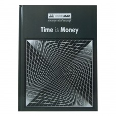 Книга канцелярская TIME IS MONEY, А4, 96 л., клетка, офсет, твердая ламинированная обложка, серая