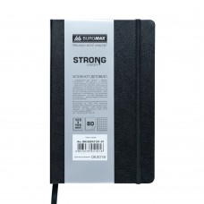 Блокнот діловий STRONG, L2U, 125x195 мм, 80 арк., клітинка, чорний, шт.шкіра