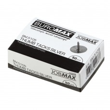 Кнопки нікельовані, JOBMAX, 50 шт. в карт.коробці