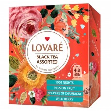 Чай чорний 2г*32, пакет, асорті, LOVARE