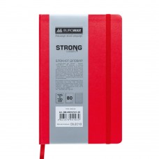 Блокнот діловий STRONG, L2U, 125x195 мм, 80 арк., клітинка, червоний, шт.шкіра