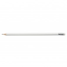Олівець графітовий L2U, HB, білий, з гумкою,