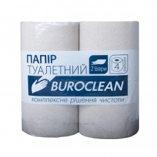 Бумага туалетная макулатурная "Buroclean", 4 рулона, серая