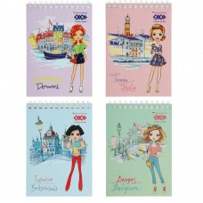 Блокнот на пружине сверху TRAVEL GIRLS, А6, 40 л., карт. обложка, KIDS Line