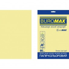Папір кольоровий PASTEL, EUROMAX, жовтий, 20 арк., А4, 80 г/м²