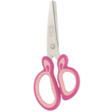 Ножницы 128мм с резиновыми вставками на ручках, розовые, KIDS Line