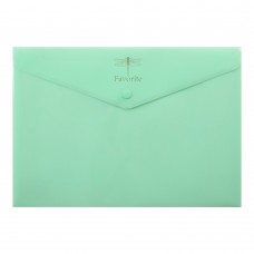 Папка-конверт на кнопке FAVOURITE, PASTEL, A4, мятная