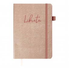 Блокнот діловий LIBRETA А5, 96л, чистий, обкладинка штучна шкіра, бежевий